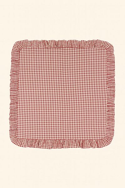 Mirilliahome Red Gingham Ruffled Picnic Cloth 170X170 cm