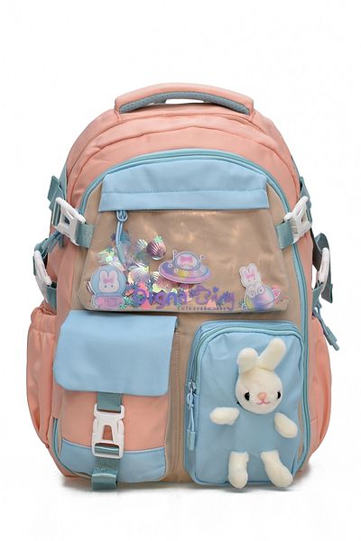 ELATAE Orthopedic Luxury Fabric Multi-Eye Children's Primary School Backpack School Bag 1461