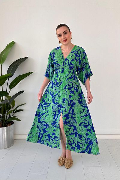 MaziButik Shawl Bat Dress Blue