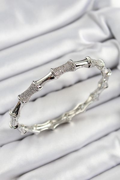 BESKAR Brass Zircon Stone Bone Model Silver Color Vip Women's Bracelet