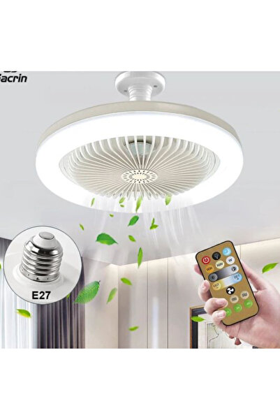 burenze Kumandalı 3 Renk Işıklı Dimmer Aydınlatma Yüksek Hızda Pervane Tavan Vantilatörü E27 Duy Tak Kullan