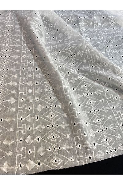 Yiğit Kumaş Fisto Fabric Cotton White Pattern 4