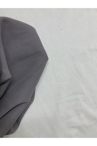 Yiğit Kumaş Gray Camisole (Ribbed Corduroy) Fabric, Piece 40X120 cm
