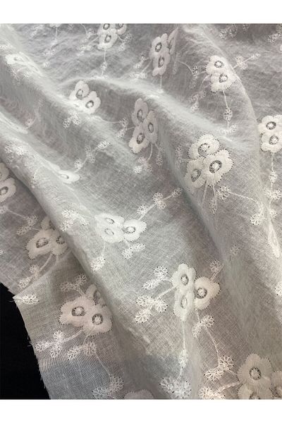 Yiğit Kumaş Fisto Fabric Cotton White Pattern 2