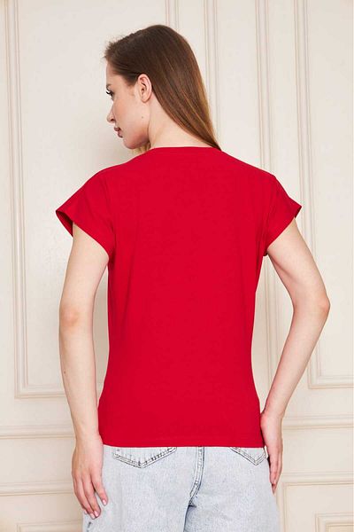 YÜKSEL IŞIK V-Neck Sleeveless Solid Color T-Shirt