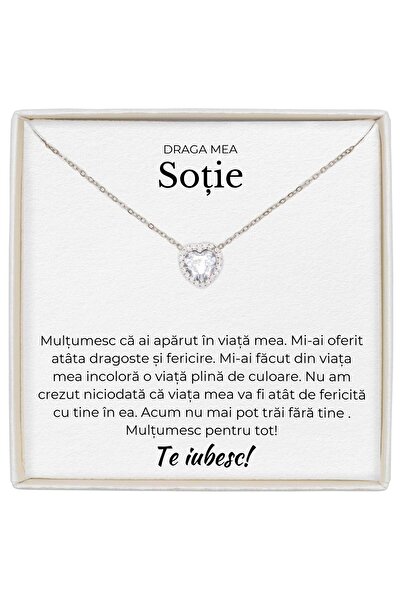 The Jewel Heart Colier Cu Inimă Pentru Soție, Cadou Care Spune „Te Iubesc” În...