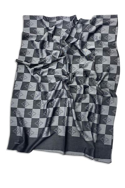 Emproyal Anthracite Emproyal Empryl Monogram Patterned Cotton Shawl
