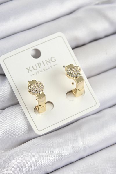 SeyCey.co Xuping Zircon Stone Heart Model Gold Color Women's Earrings