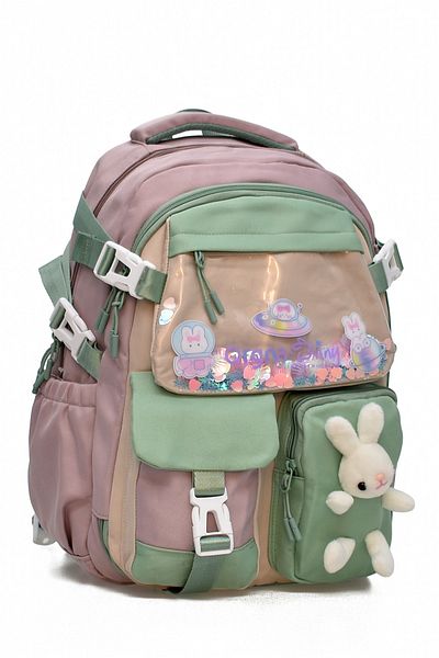 ELATAE Orthopedic Luxury Fabric Multi-Eye Children's Primary School Backpack School Bag 1461