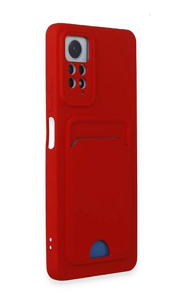 CepteToptan حافظة هاتف Xiaomi Redmi Note 11 Pro من السيليكون مع بطاقة عمل كلفن - أحمر - MKİ9342-7317
