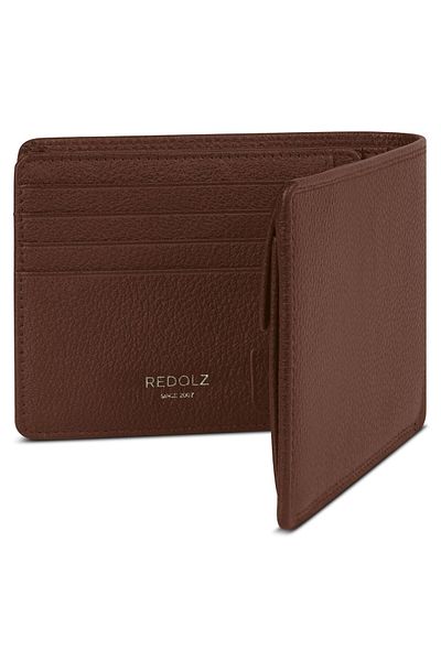 REDOLZ Leather Essentials QF wallet RFID leather 12 cm fold-out with zipper compartment