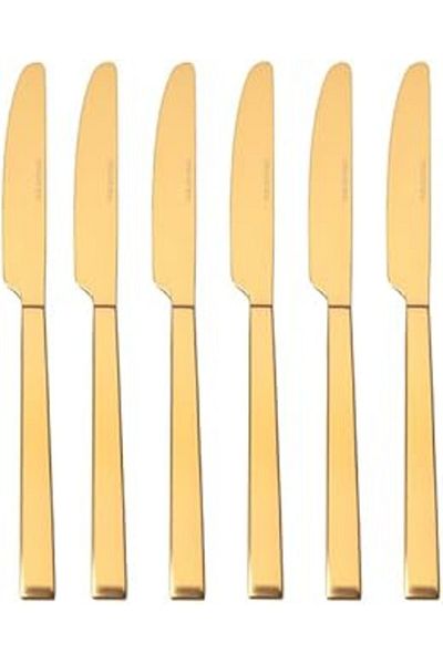 ASİTAN Porland Quantum Matte Gold Dessert Knife 24 cm 6 Pieces