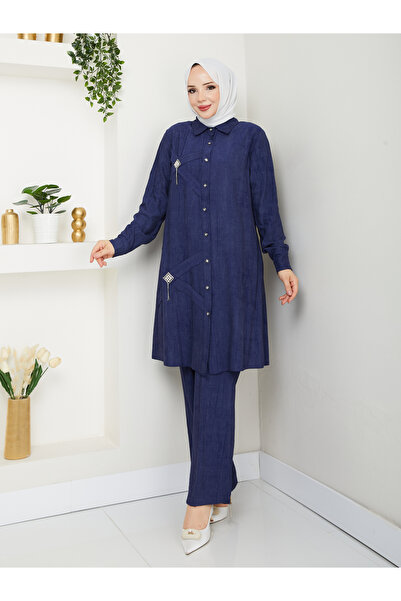 BELLİNA Kadın Çilek Kumaş Şık Yazlık Takım