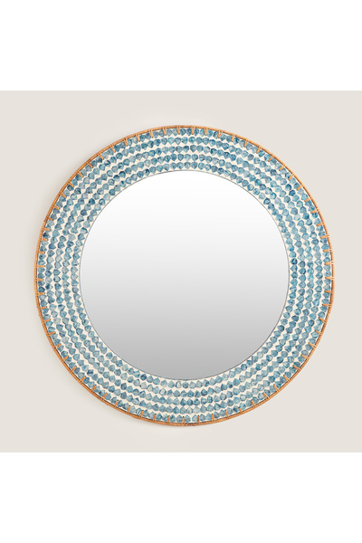 Chakra Hanoi Ayna 80 Cm Beyaz/Açık Mavi