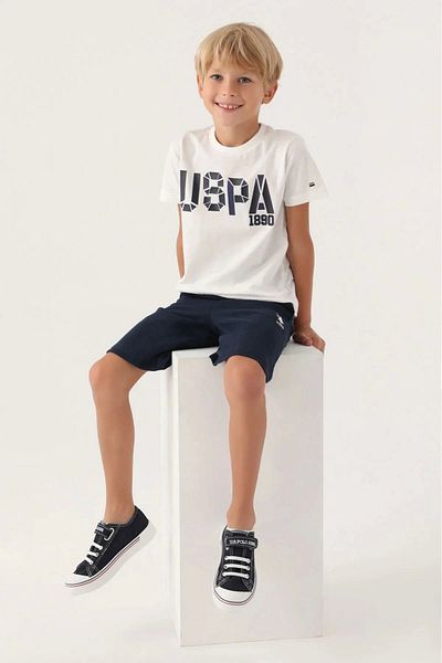 U.S. Polo Assn. Cream Boy Bermuda Suit Bottom-Top Suit