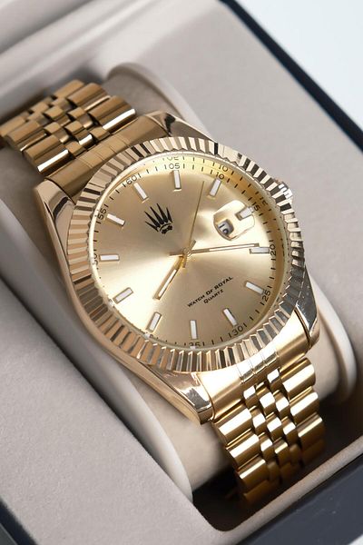 WATCHOFROYAL Crest Line Gold Yellow Wristwatch