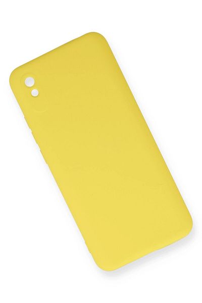 CepteToptan حافظة هاتف Xiaomi Redmi 9A مصنوعة من السيليكون المخملي الداخلي - أصفر - MKİ6149-6093