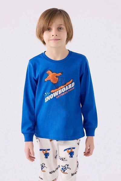 Rolypoly Costum de pijama albastru cu maneca lunga pentru baietel