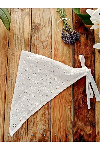 Mufincollection Handmade Lace Fabric Lace-Up Bandana – Vintage Triangle Style