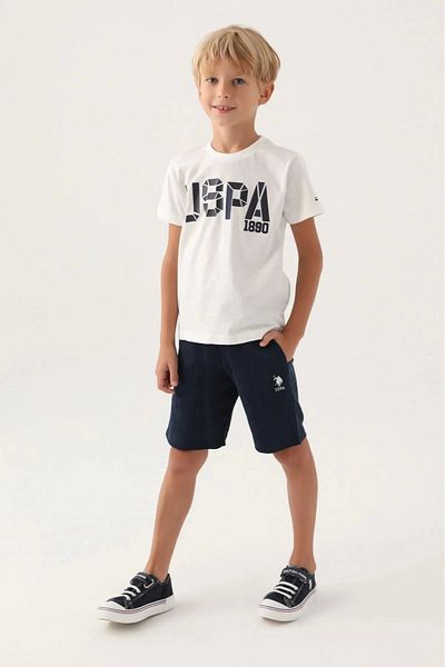 U.S. Polo Assn. Cream Boy Bermuda Suit Bottom-Top Suit
