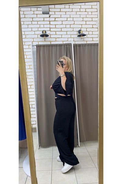 TUBA TOPTAŞ Tie-Fitted Seersucker Bluz