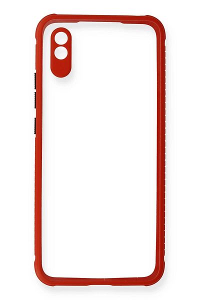 CepteToptan حافظة هاتف Xiaomi Redmi 9A ميامي سيليكون شفاف - أحمر - MKİ5171-5611