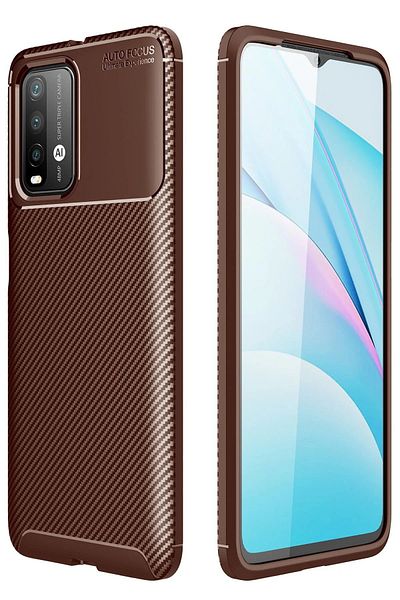 CepteToptan غطاء حماية من الكربون لهاتف Xiaomi Redmi 9T - بني - MKİ8125-4952