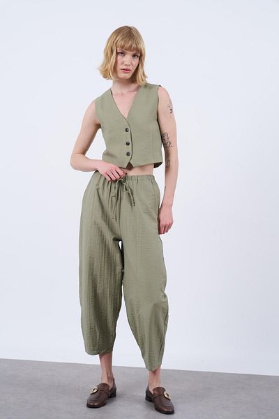Fast Perry Elastic Waist Design Trousers
