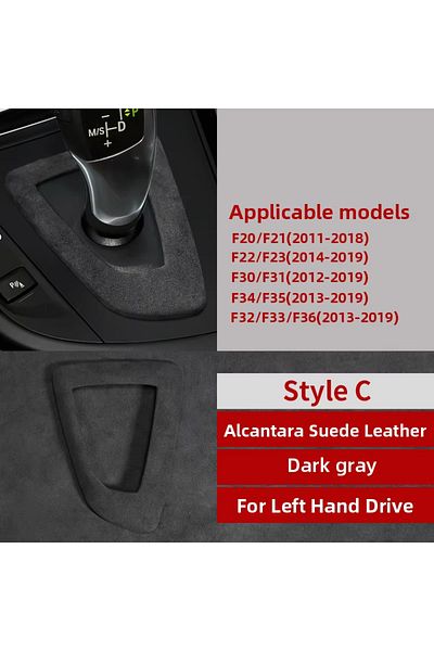 LUXE AKSESUAR Bmw 3 & 5 Series F30 F10 F20 F22 Compatible Gear Shift Frame Alcantara Covering – Set of 2