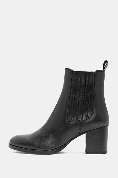 Bestyle Villa Women's Black Real Leather Heeled Classic Boots