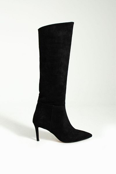 Bestyle Kyla Women's Black Heeled Suede Boots