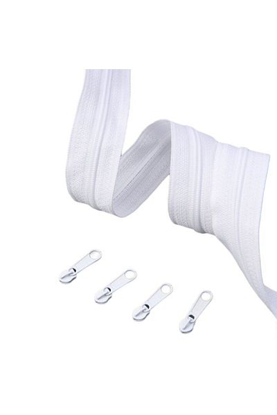 OEM Zipper by the meter no. 3 - 10 m white roll + 10 sliders
