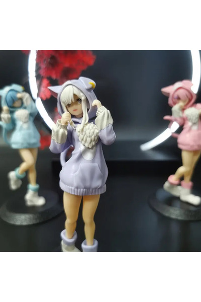 Butic ReZero Emilia Anime Figür 14CM Tekli Tek Adet Kawaii Oyuncak Süs Hediye...