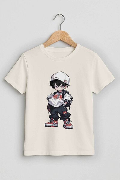 peki baby&kids Well Yaz Men's Single Jersey Hiphopchu Children's Printed T-Shirt 15642
