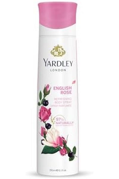 Yardley London English Rose Body Spray for Women by Yardley London, Floral Fragrance, 150ml