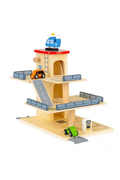 İSP "LikeSmart MiniGarrage" Wooden Parking with 3 Levels and Garage with Elevator, 2 Cars Included, Barrier