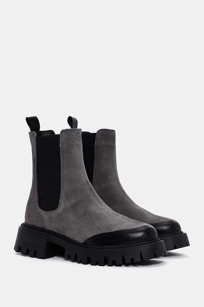 Bestyle Gates Women's Gray Real Suede Leather Chelsea Boots