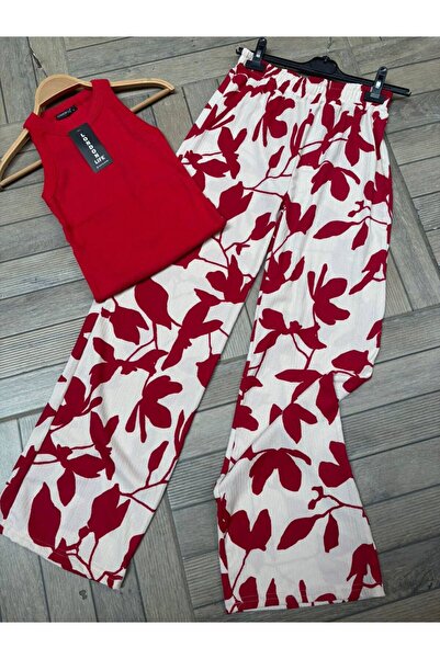 tülaybutik Women's Summer Baggy Pants with Wrap-Around Fabric Pattern