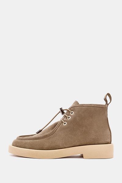 Bestyle Baley Women's Dark Beige Real Suede Leather Boots