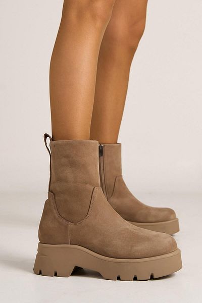 Bestyle Brenda Women's Mink Real Suede Leather Thick Soled Boots