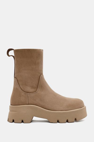 Bestyle Brenda Women's Mink Real Suede Leather Thick Soled Boots