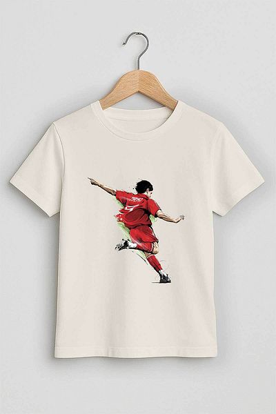 peki baby&kids Well Boy's Combed Cotton Football Player Shoter Printed T-Shirt 15697