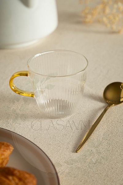 clasavm طقم من 6 أكواب شاي اسبريسو قهوة زجاجية شفافة من لونو 110 مل - تصميم عصري وأنيق |   6 أكواب