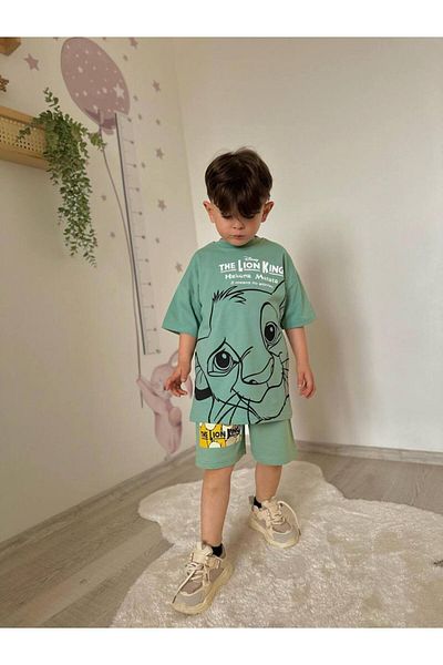 JELİBOOM Lion King Boy's Shorts Suit 100% Organic Cotton