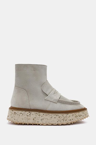 Bestyle Marnie Women's Gray Real Suede Leather Thick Soled Boots