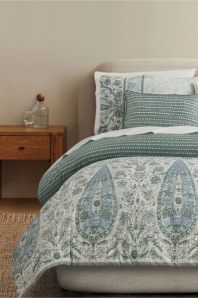 Bee Home Bed and Bath Gulhmor | 5 Pieces King Comforter Set - 275 X 244 Cm - Paisley Sage