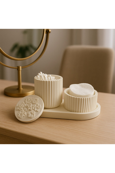 ATÖLYE VİVA White Organizer Bathroom Set