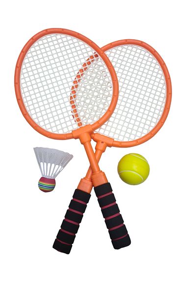 Generic Kids Tennis Racket Set Plastic Badminton Racquet with Badminton Ball and Sponge Tennis Ball Racquets