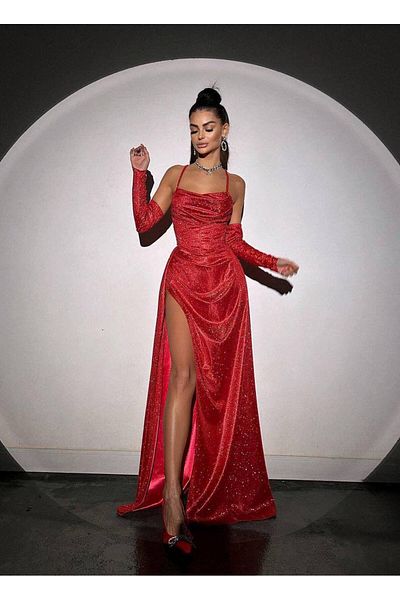 Zoe Zoe Women's Glitter Long Dress