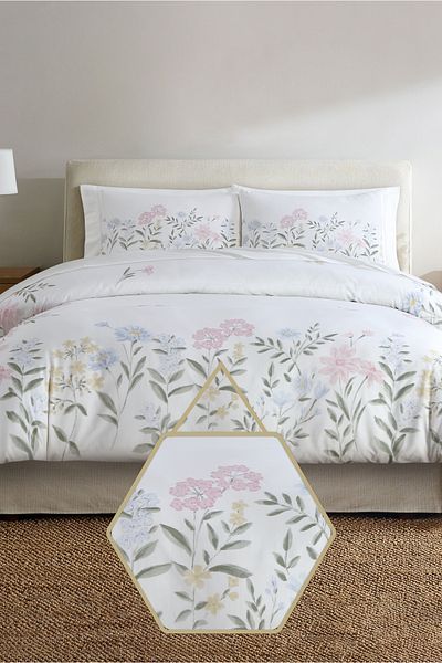 Bee Home Bed and Bath Botanical | 3 Pieces King Comforter Set - 280 X 244 Cm - Floral